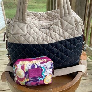 MZ Wallace/Coach Quilted Beige and Black Women's Bag! TLC!